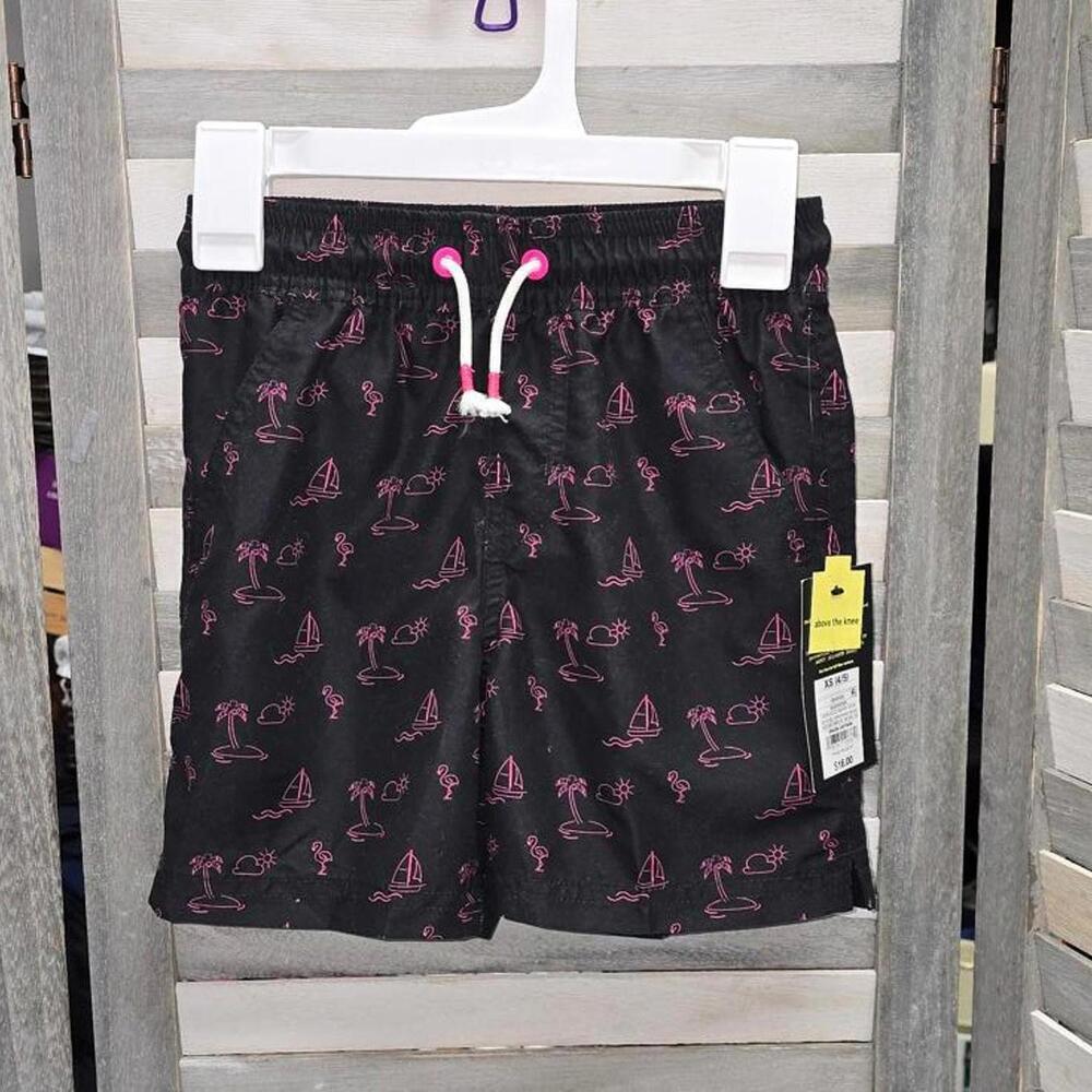 Boys' Pink Icon Print Swim Trunks | Art Class | X Small (4/5)